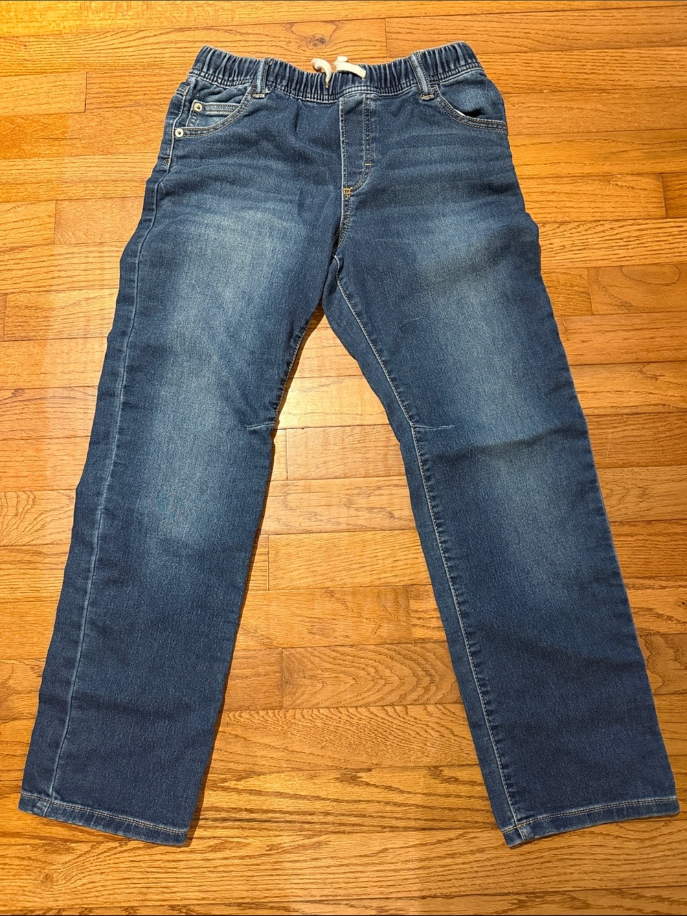 GAP Boys Husky Stretch Denim Jeans in Medium Blue with Gold Stitching